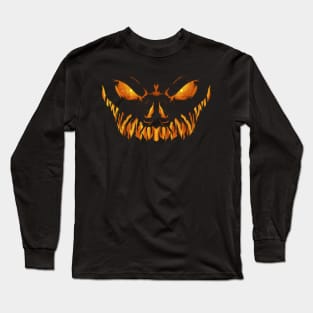 Scary Carved Pumpkin Jack O Lantern Face Halloween Long Sleeve T-Shirt